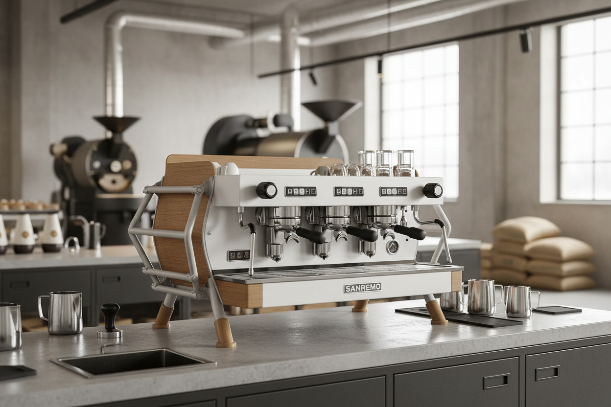 Sanremo Cafe Racer in Artisan Roastery Setting