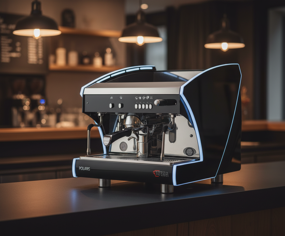 Wega Polaris side angle in upscale café