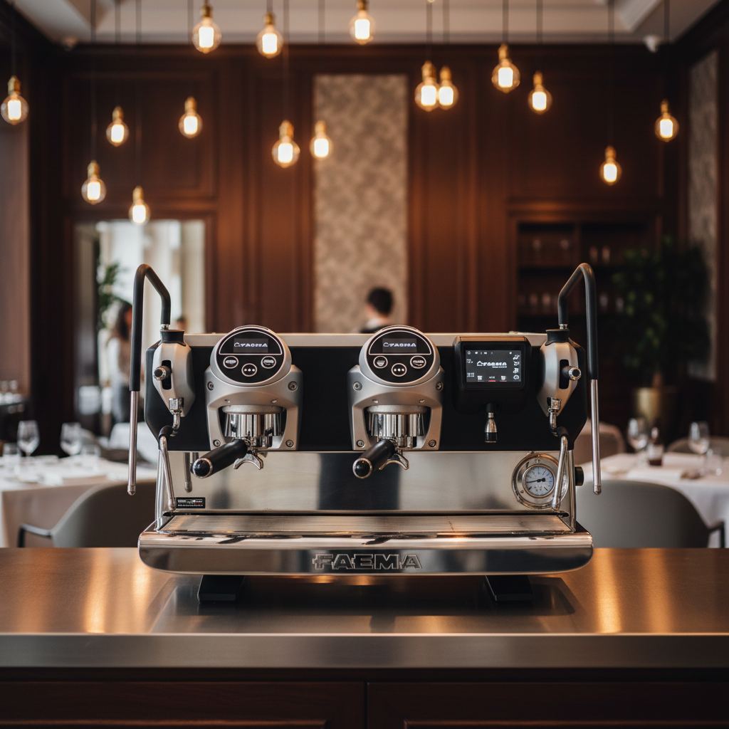 Faema E71E in elegant restaurant station