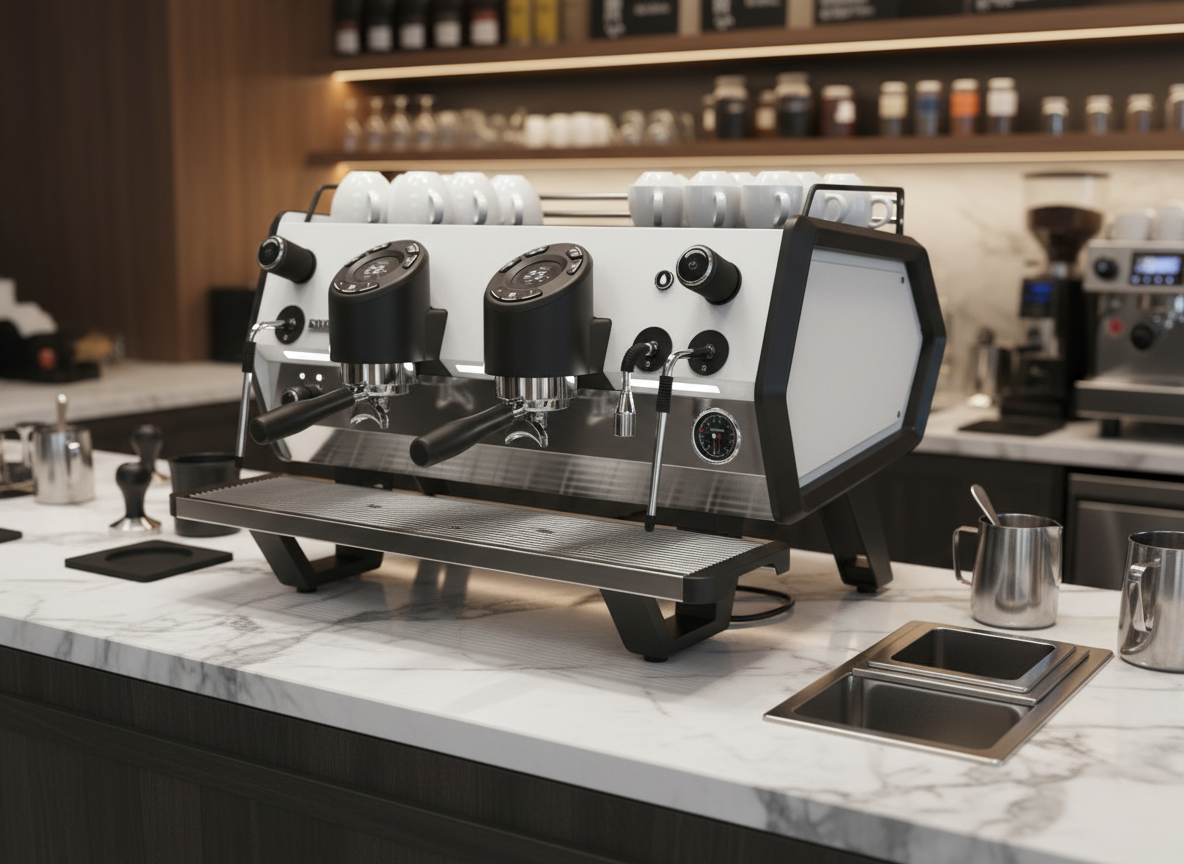 Sanremo D8 Pro side view in professional barista workspace