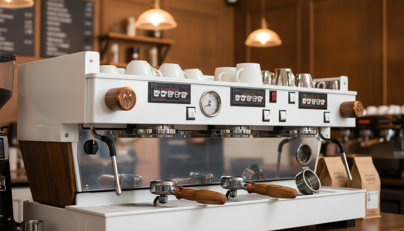 La Marzocco Linea Classic AV 3 Group Commercial Espresso Machine - CUSTOM White and Wood