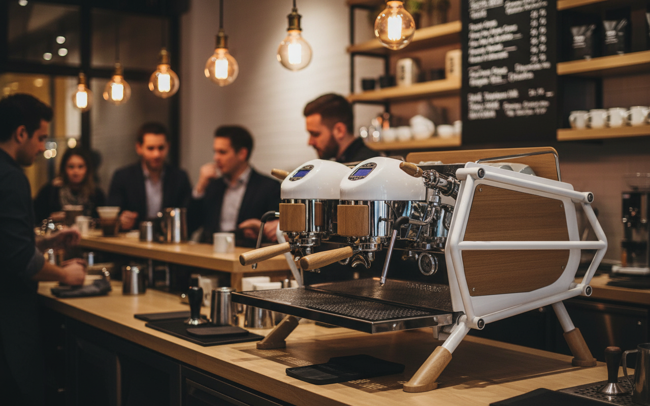 Sanremo Cafe Racer in Coffee Bar Environment