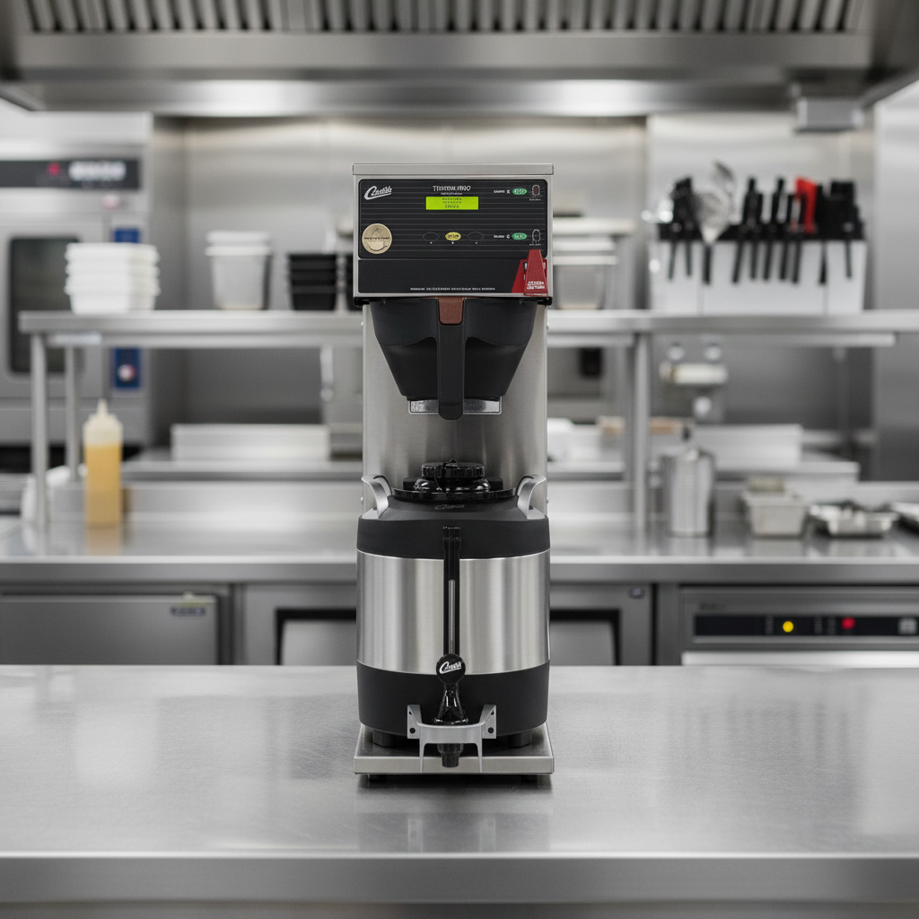 Coffee brewer in restaurant kitchen