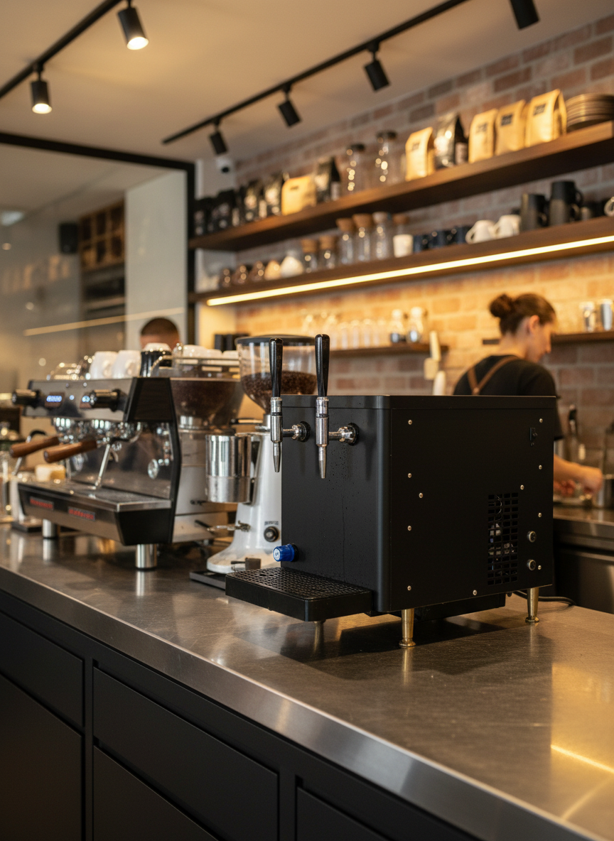 Crysalli Dispenser in Coffee Bar