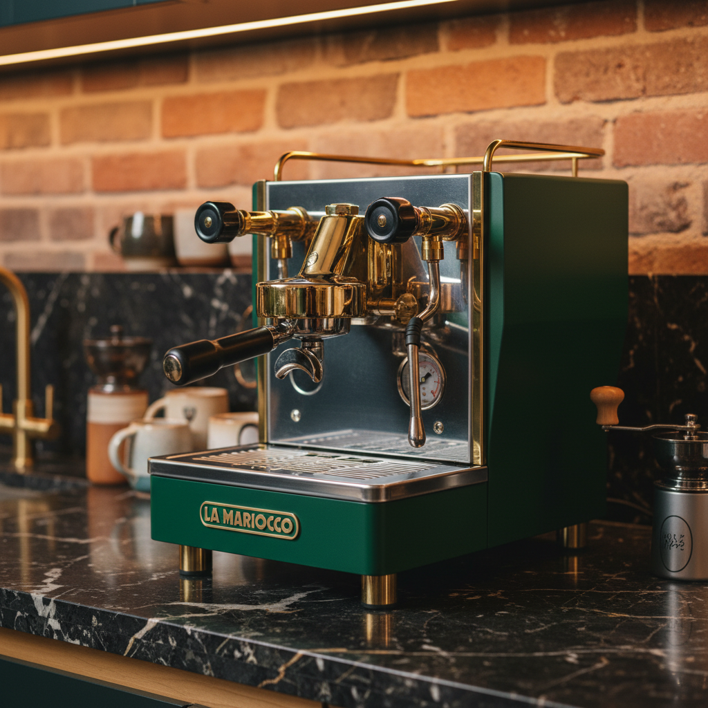 Custom La Marzocco Linea Mini R Home Espresso Machine- Hunter Green & Brass