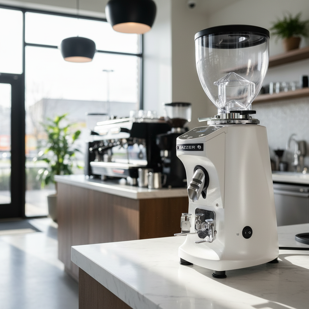 Mazzer Mini Electronic White in Upscale Café