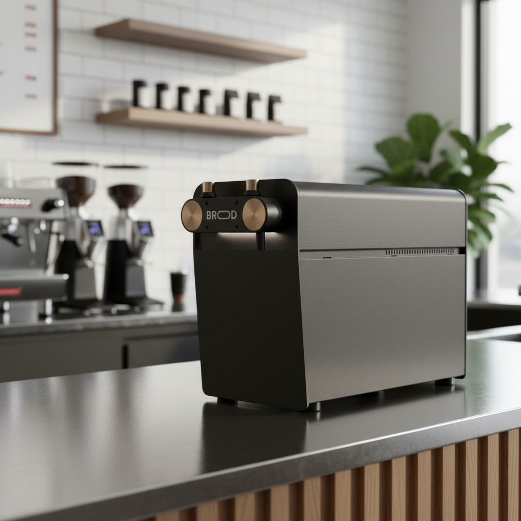 Brood DRNX DUO Side View in Modern Coffee Shop