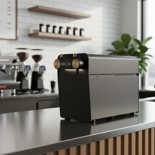 Brood DRNX DUO Side View in Modern Coffee Shop
