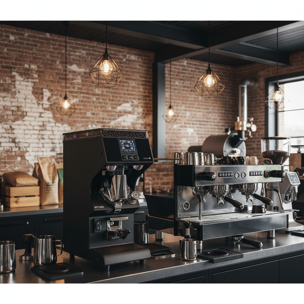 Grinder in professional barista station