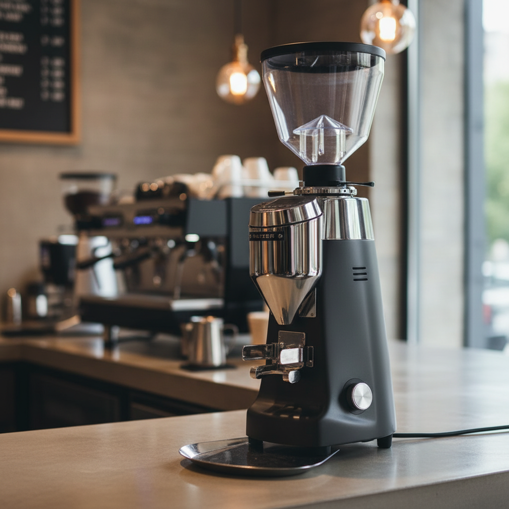 Mazzer Kony S in professional cafe setting