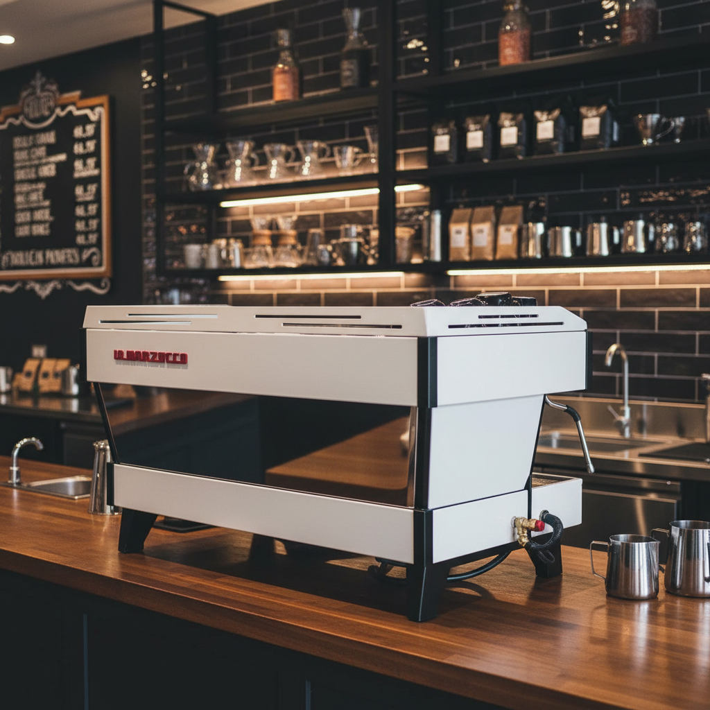 La Marzocco Linea PB back view in café setting