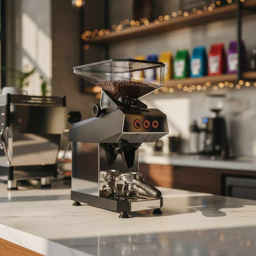 La Marzocco Swan Grinder - Professional Coffee Shop Setting Side View