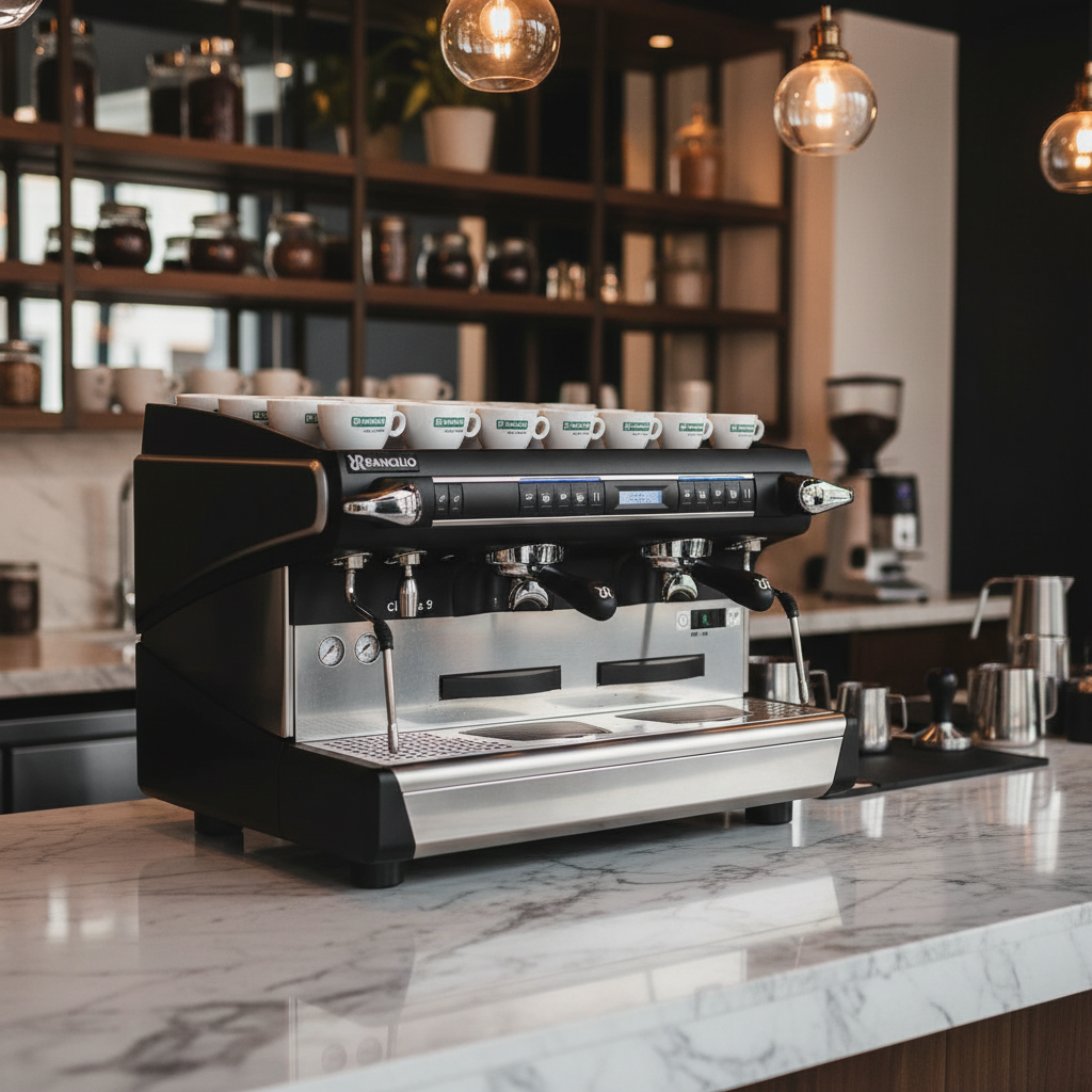 Rancilio Classe 9 USB in modern café setting