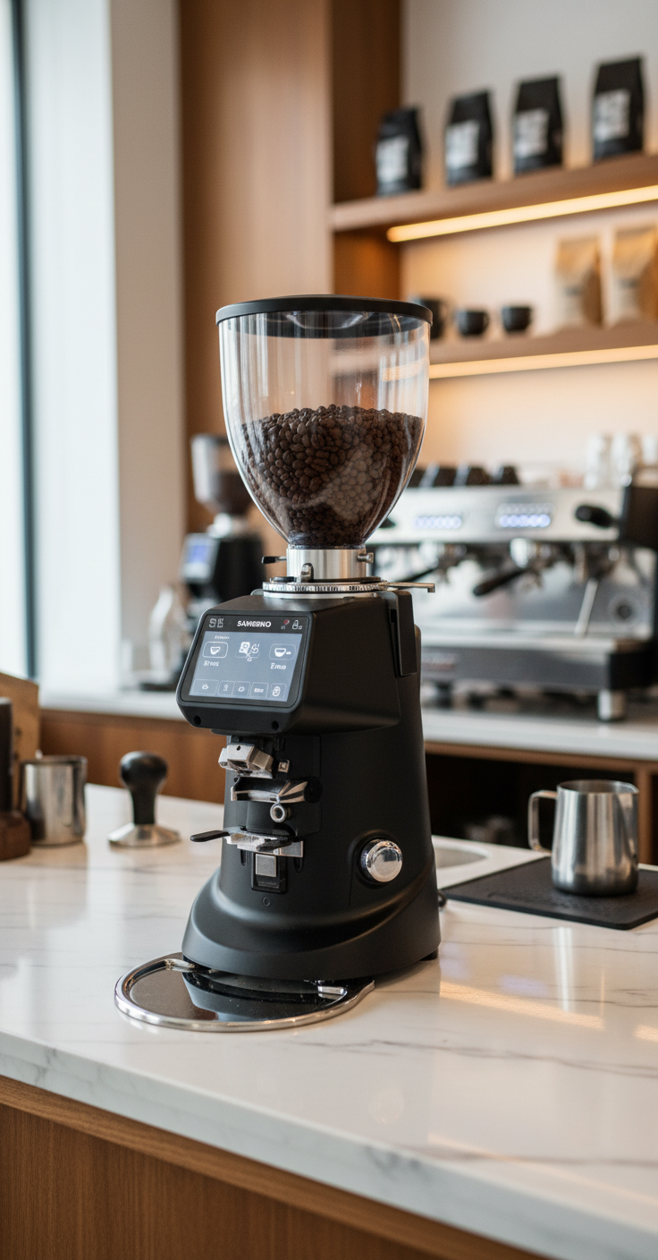 Sanremo grinder in modern café setting