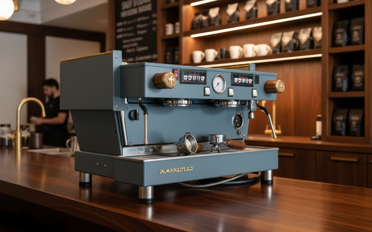 La Marzocco - Linea Classic AV 2 Group Commercial Espresso Machine- Custom Grey with Wood