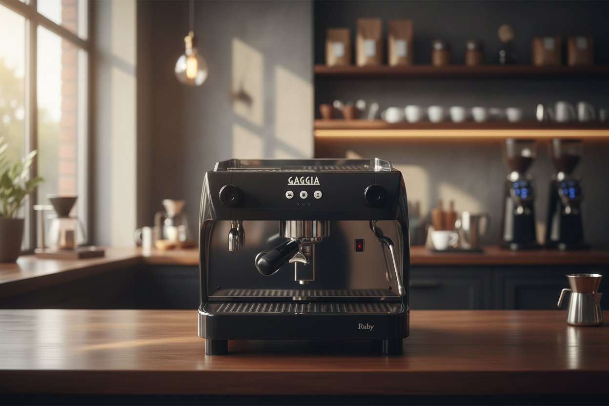 Front view in café setting