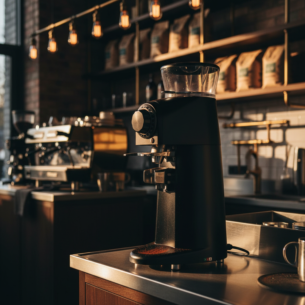 Compak PK100 in upscale café workspace