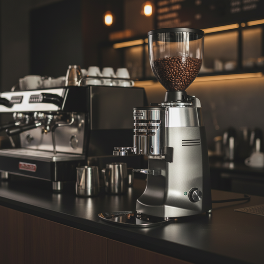 Mazzer Robur S in professional coffee shop setting