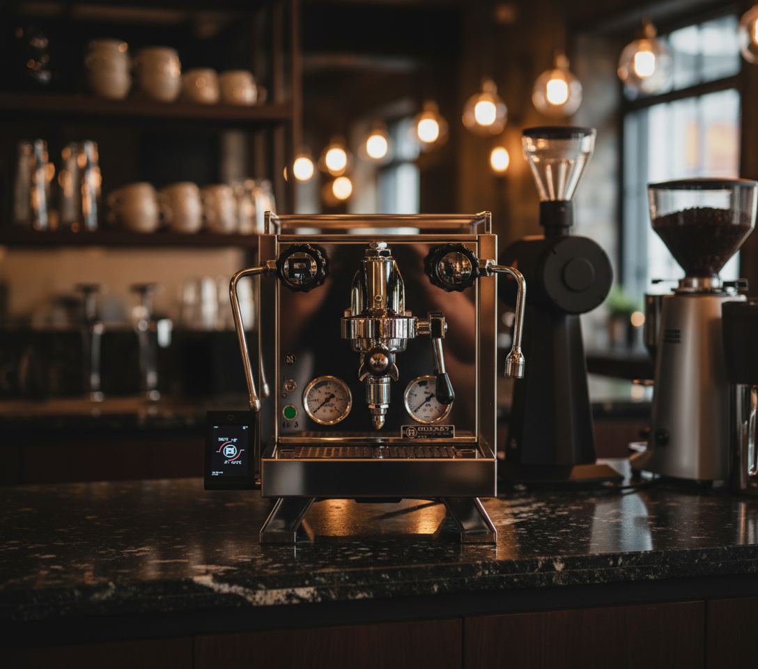 Rocket R58 in luxury coffee bar setting