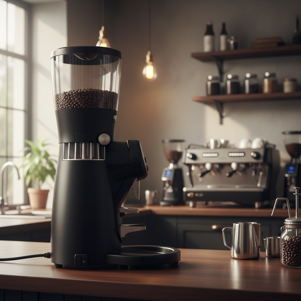 Left side view in café