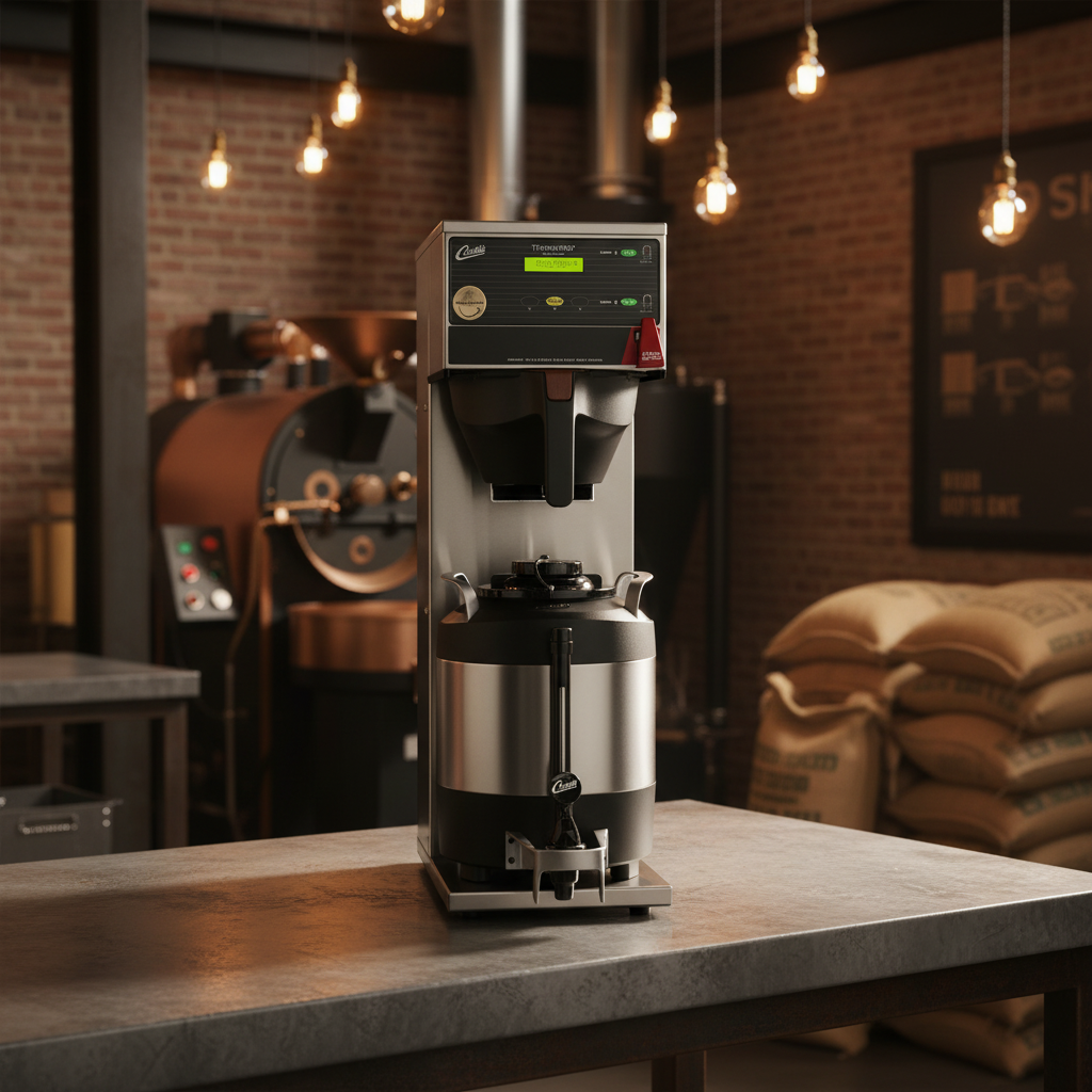 Coffee brewer in specialty roastery
