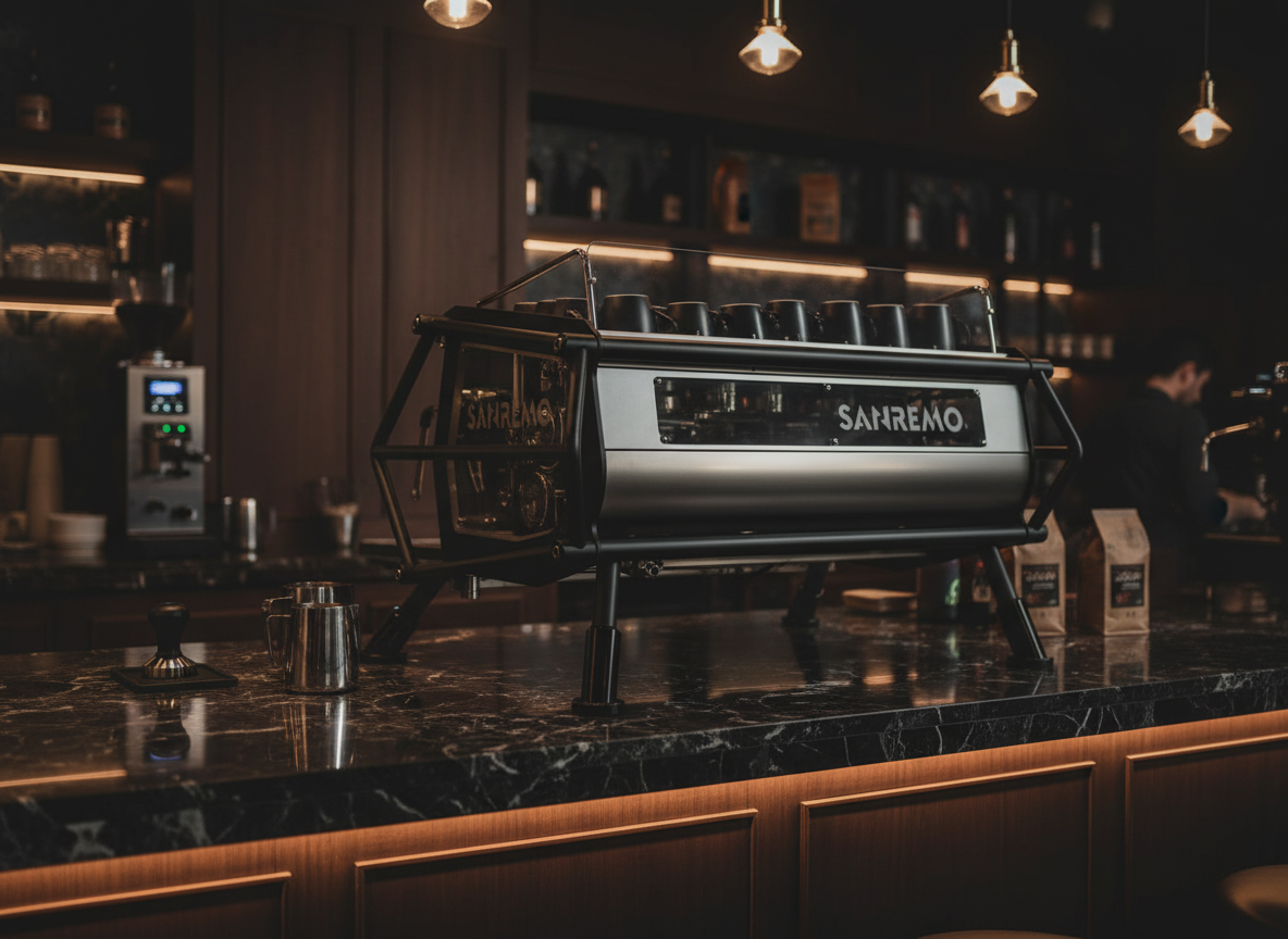 Sanremo Cafe Racer - Side View in Premium Cafe Setting