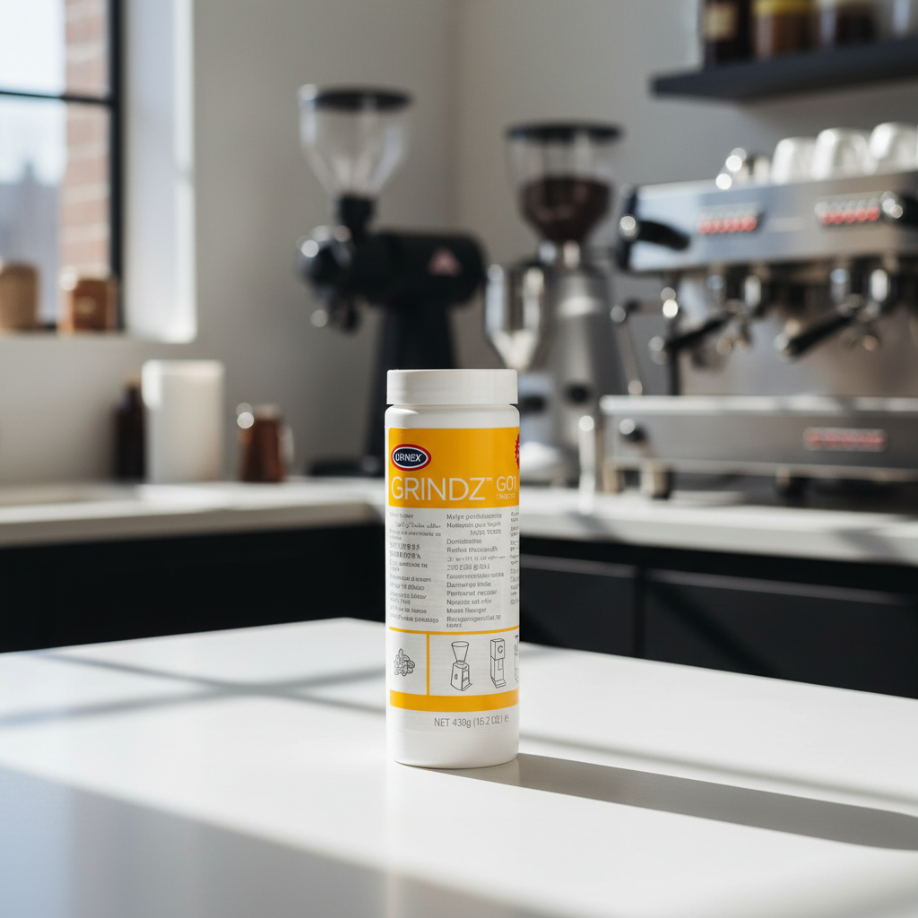 Urnex Grindz in premium roastery environment