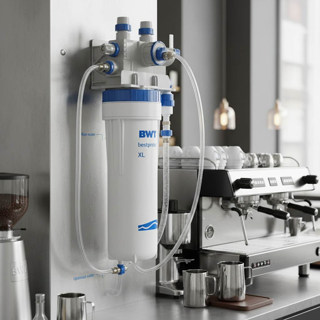 Complete BWT filtration kit in upscale espresso bar