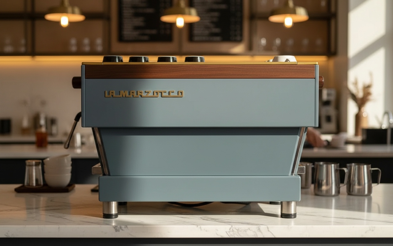 La Marzocco - Linea Classic AV 2 Group Commercial Espresso Machine- Custom Grey with Wood
