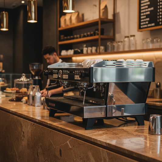 La Marzocco Linea PB Side View - Coffee Shop Setting