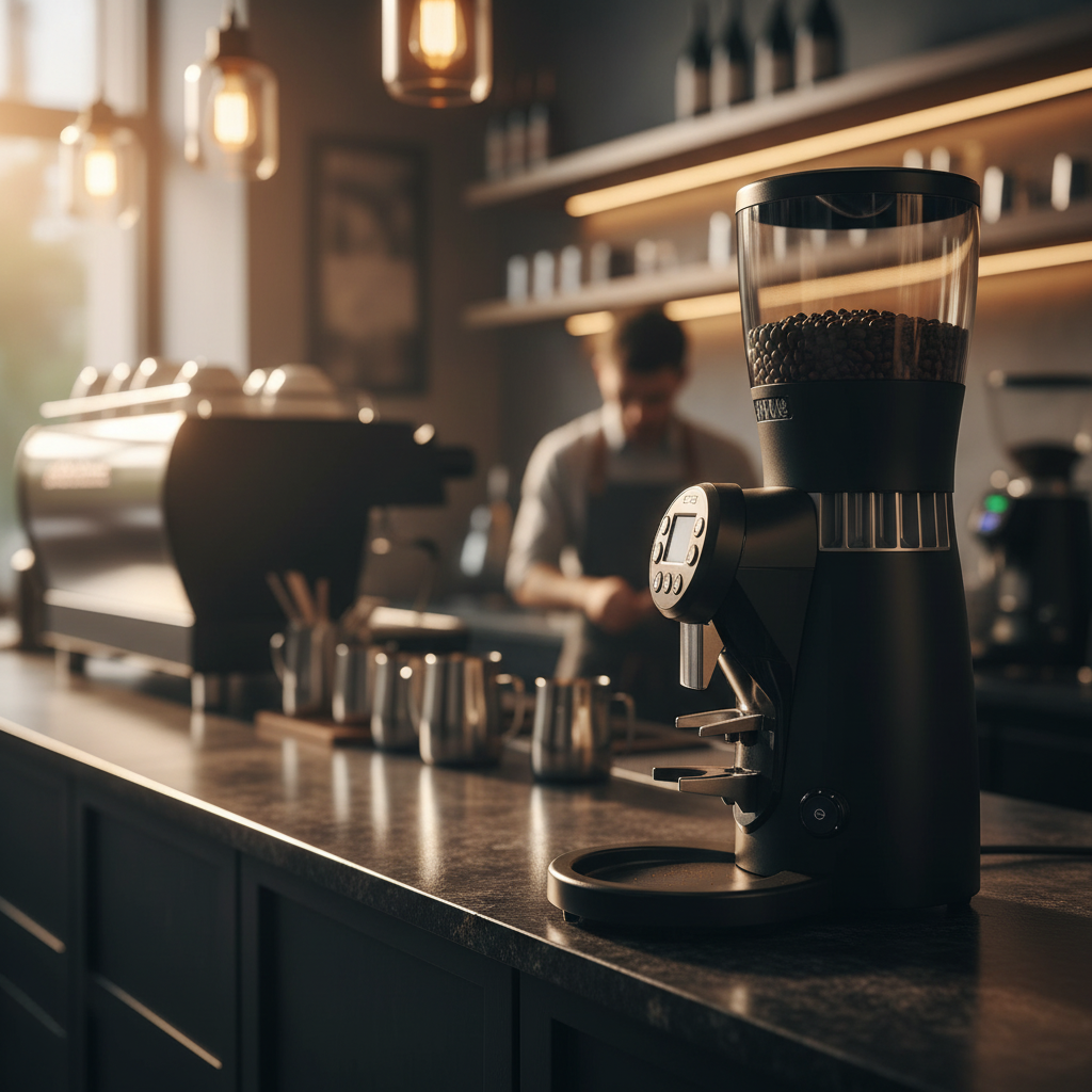 Right side view in café