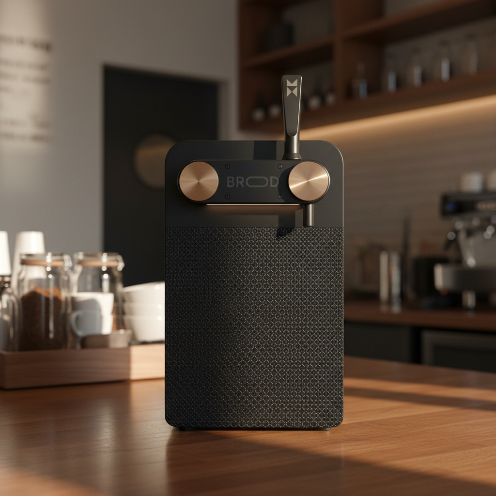 Brood DRNX on modern café counter