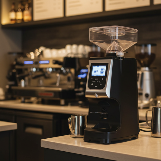 Victoria Arduino Atom 65 - Black in Café Setting