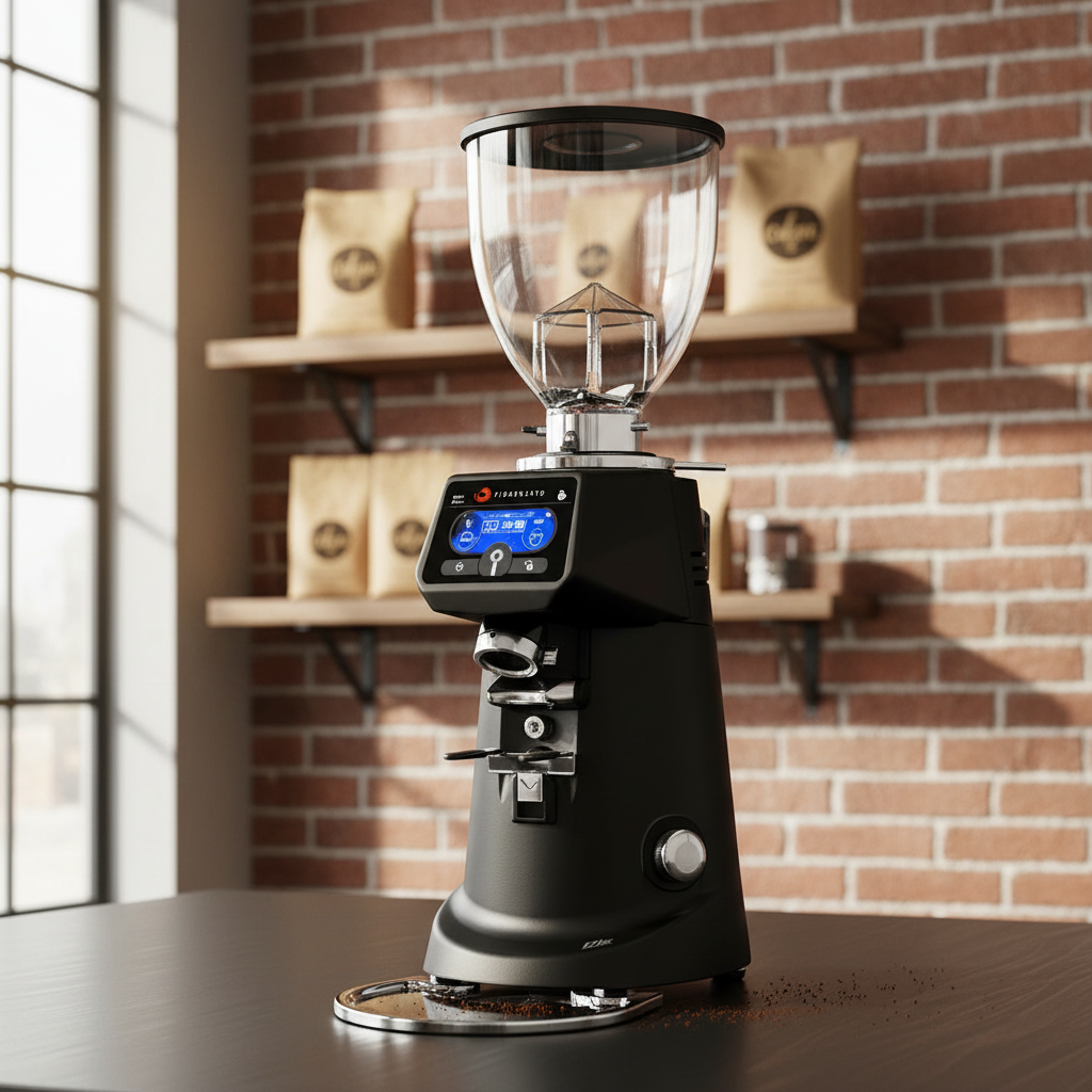 Fiorenzato F71 EK Grinder in premium roastery setting