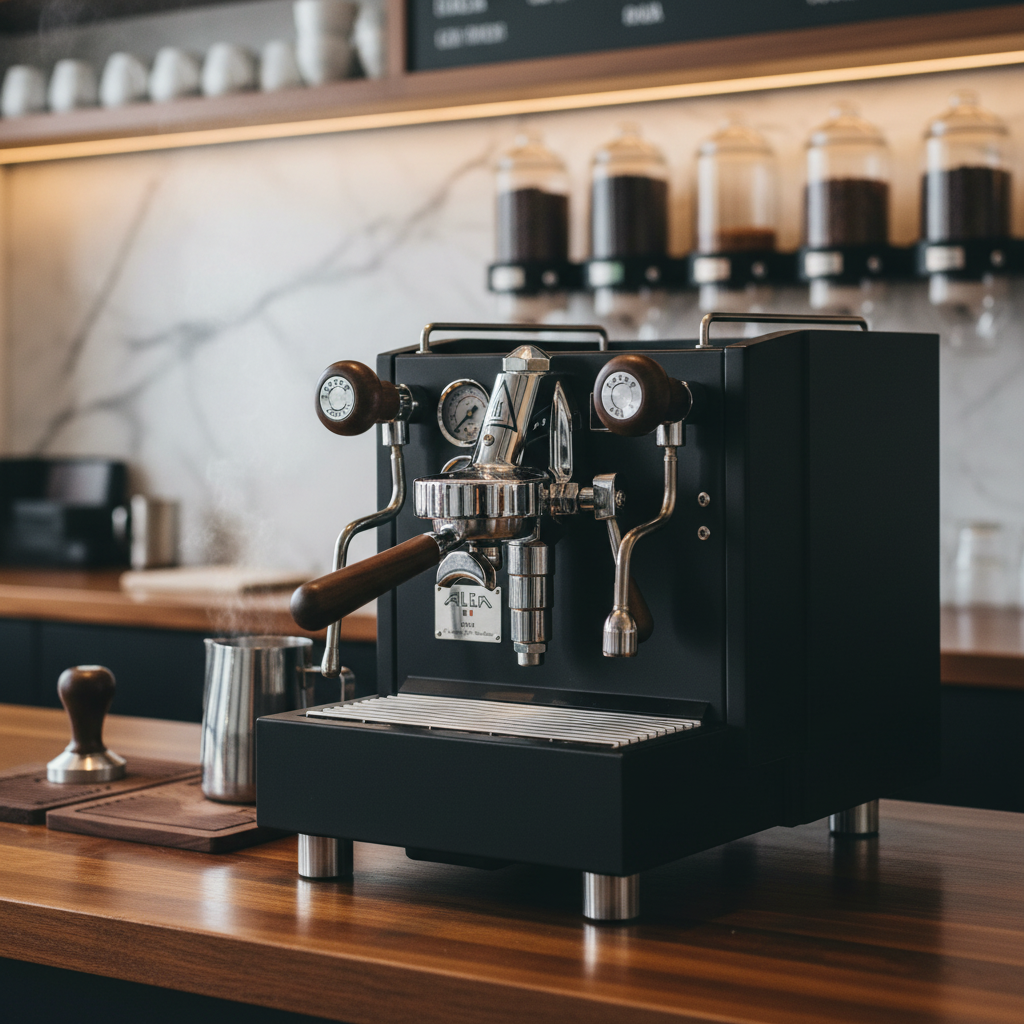 Izzo Alex Duetto IV Plus - Front view with premium café background