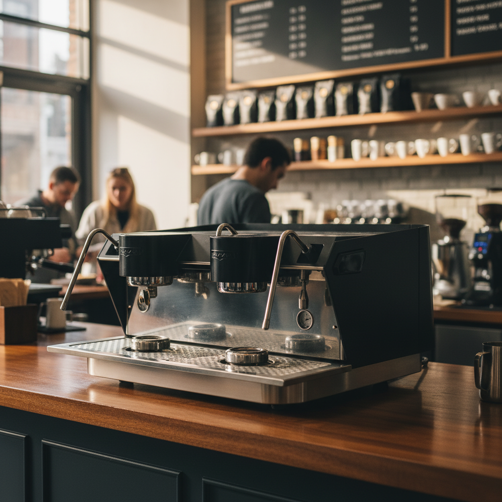 Mavam espresso machine with barista in specialty coffee shop