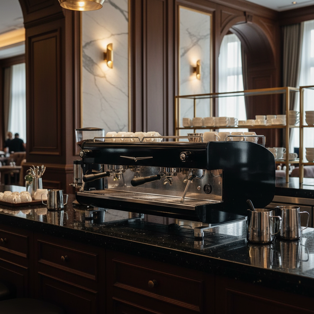 Victoria Arduino Maverick in luxury hotel café