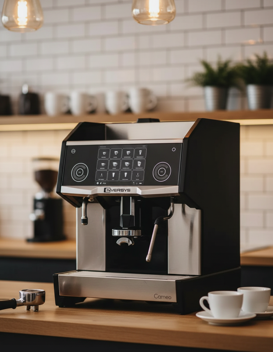 Eversys Cameo C'2 with professional café background