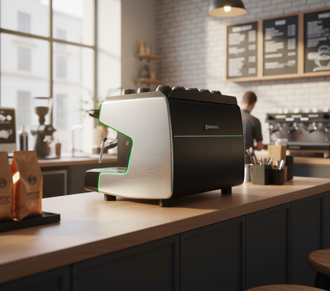 Three-Quarter Back View - Premium Café Setting