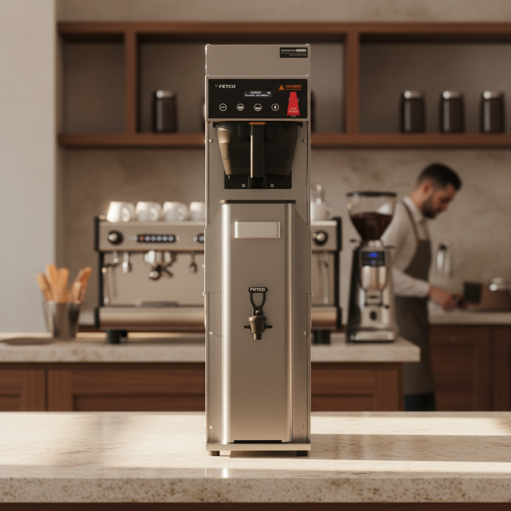 Fetco brewer in modern café setting