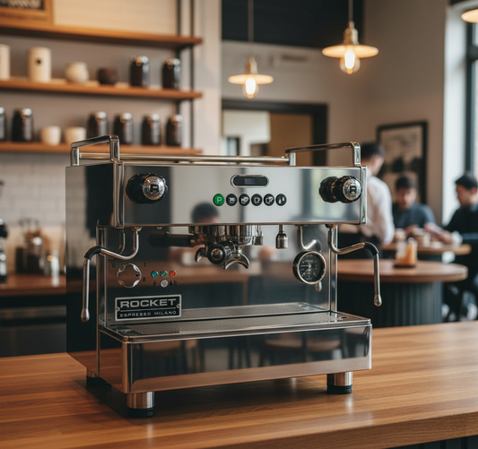 Rocket Boxer in professional café setting