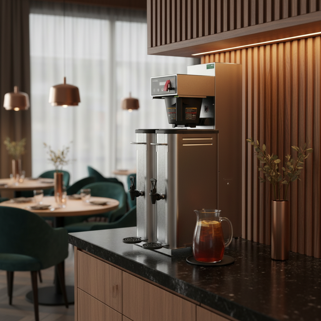 Fetco Tea Brewer in Restaurant Beverage Station