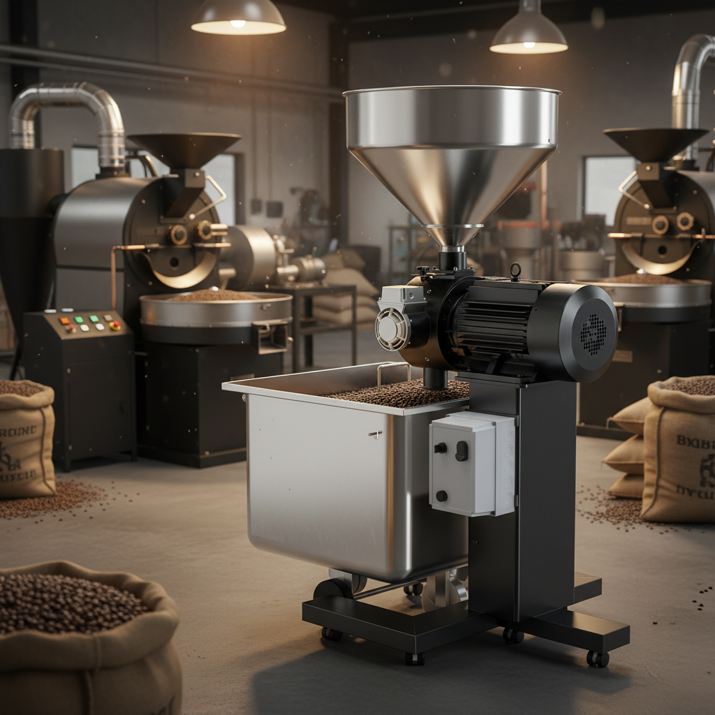Ditting grinder in roasting facility