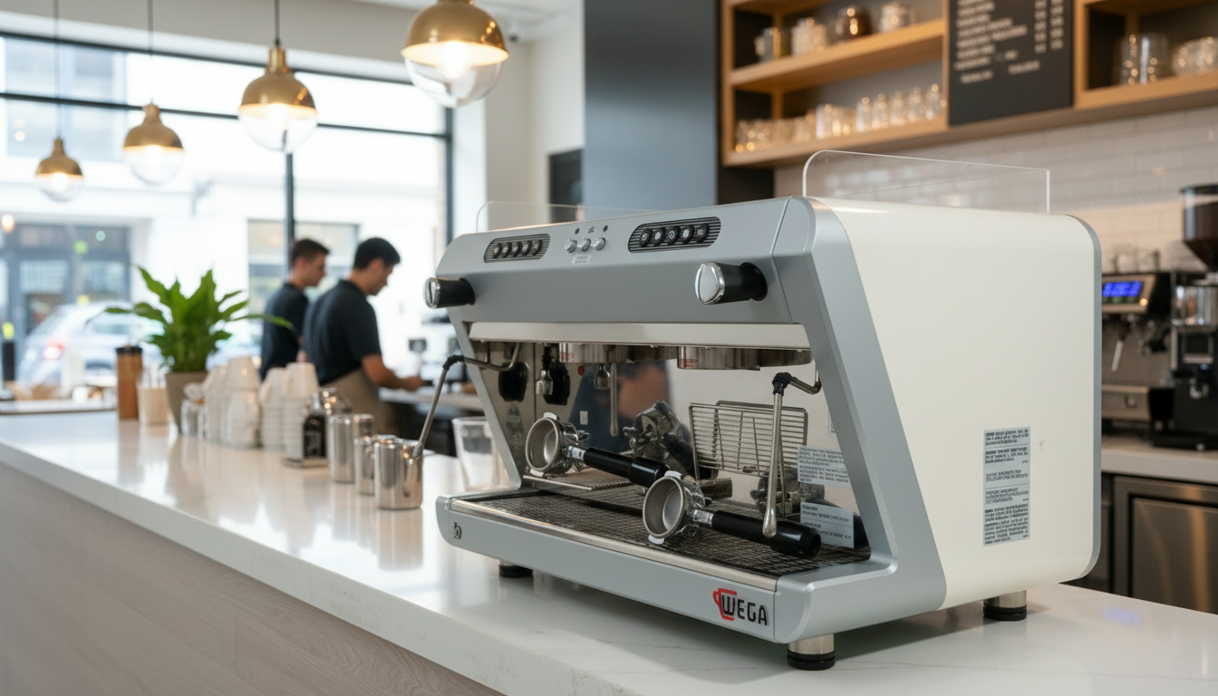 Wega IO in modern café setting