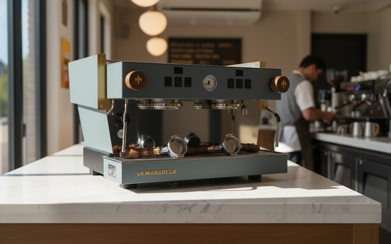 Espresso machine in modern coffee shop