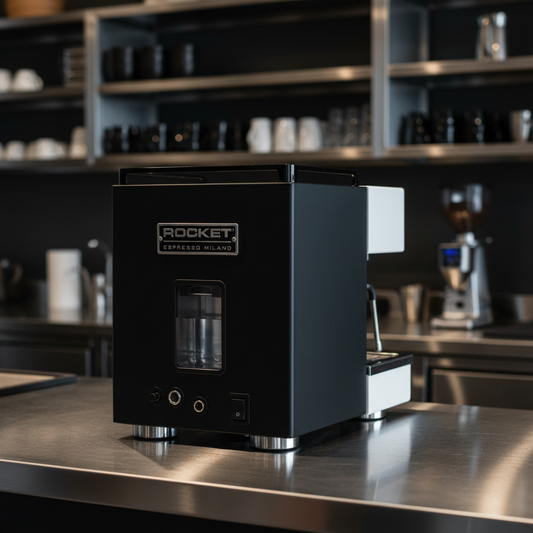 Back view in commercial setting