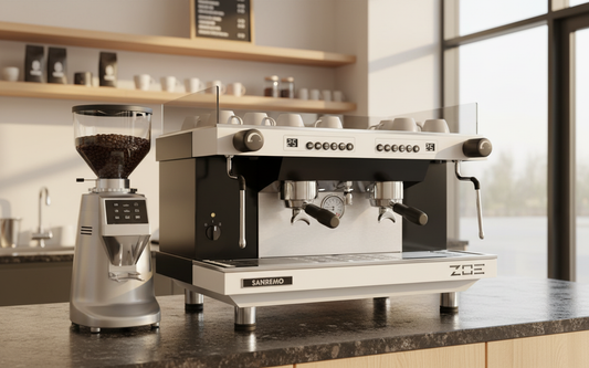 Equipment in bright modern coffee shop