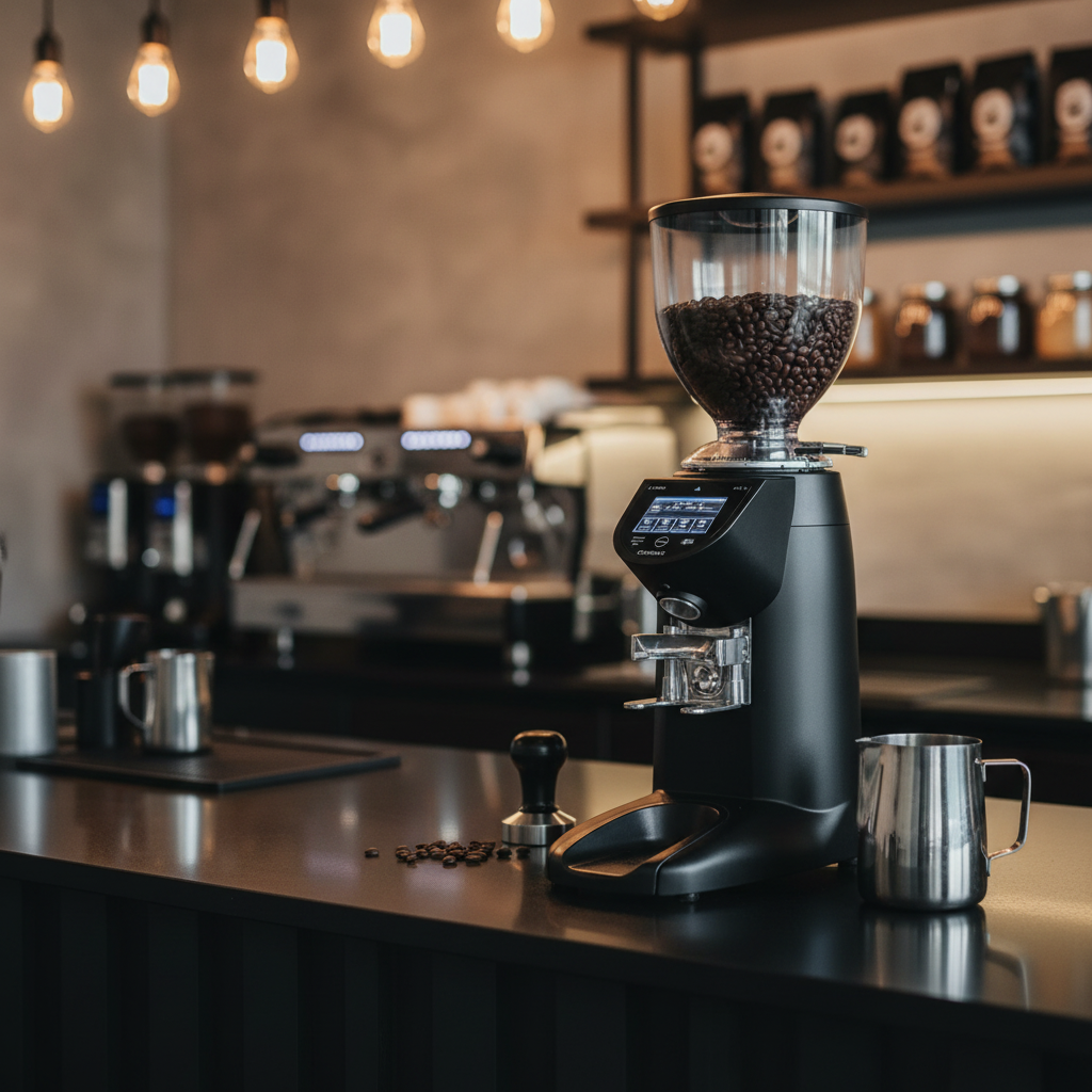 Compak E5 grinder in modern specialty café