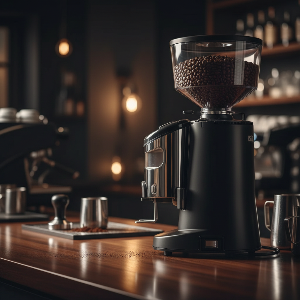 Nuova Simonelli MDXS side view in elegant café