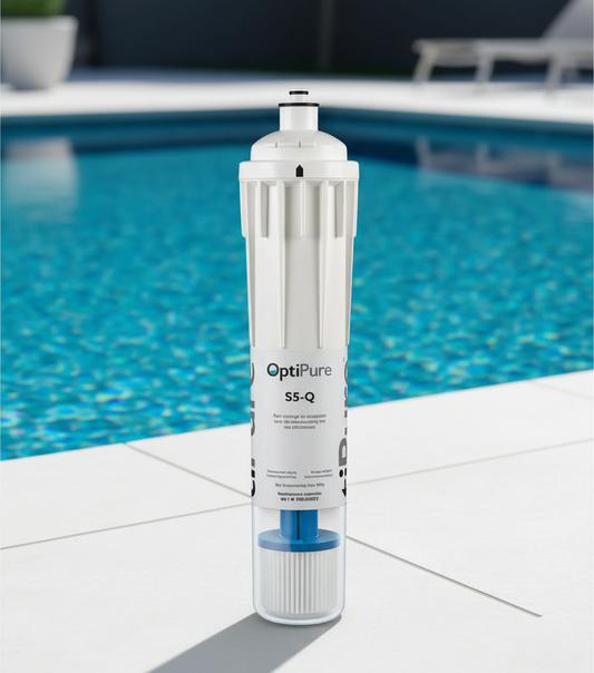 Poolside with crystal clear water